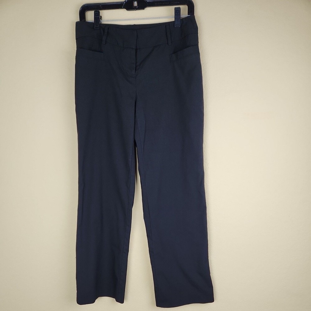 Trixie & Lulu Pants Womens Size 6P Black dress pants Flat Front Hook Eye hemmed